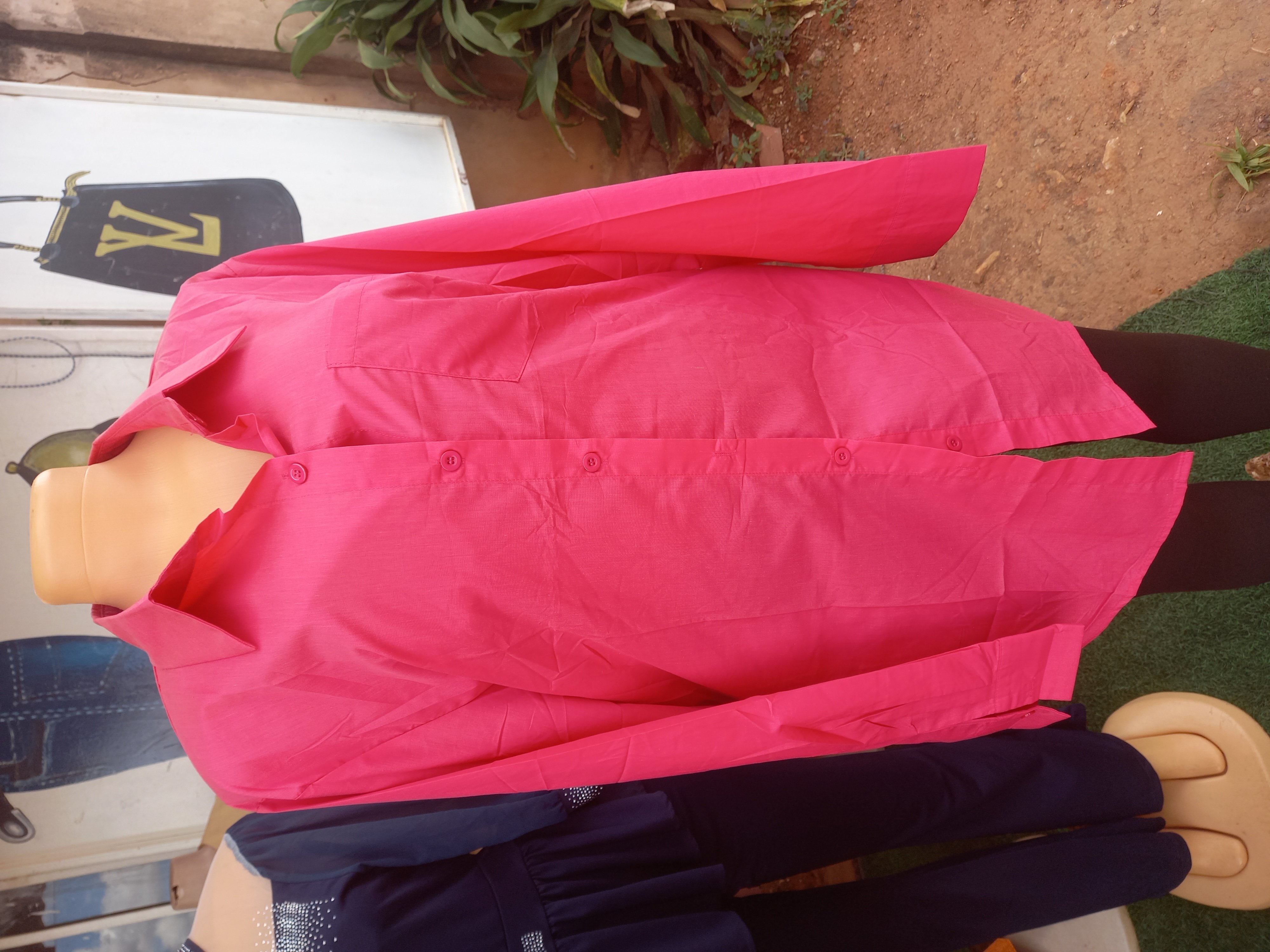 Robe Chemise Oversize Fuchsia De Turquie